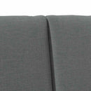 vidaXL Kárpitozott fejtámla Sötétszürke 140 cm Tömör fenyőfa