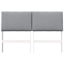 vidaXL Kárpitozott fejtámla Világosszürke 140 cm Tömör fenyőfa