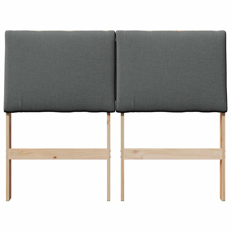 vidaXL Kárpitozott fejtámla Sötétszürke 135 cm Tömör fenyőfa