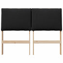 vidaXL Kárpitozott fejtámla Fekete 135 cm Tömör fenyőfa