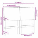 vidaXL Kárpitozott fejtámla Fekete 135 cm Tömör fenyőfa