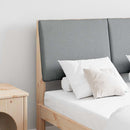 vidaXL Kárpitozott fejtámla Világosszürke 120 cm Tömör fenyőfa