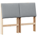 vidaXL Kárpitozott fejtámla Világosszürke 120 cm Tömör fenyőfa