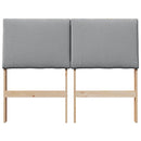 vidaXL Kárpitozott fejtámla Világosszürke 120 cm Tömör fenyőfa