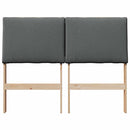 vidaXL Kárpitozott fejtámla Sötétszürke 120 cm Tömör fenyőfa