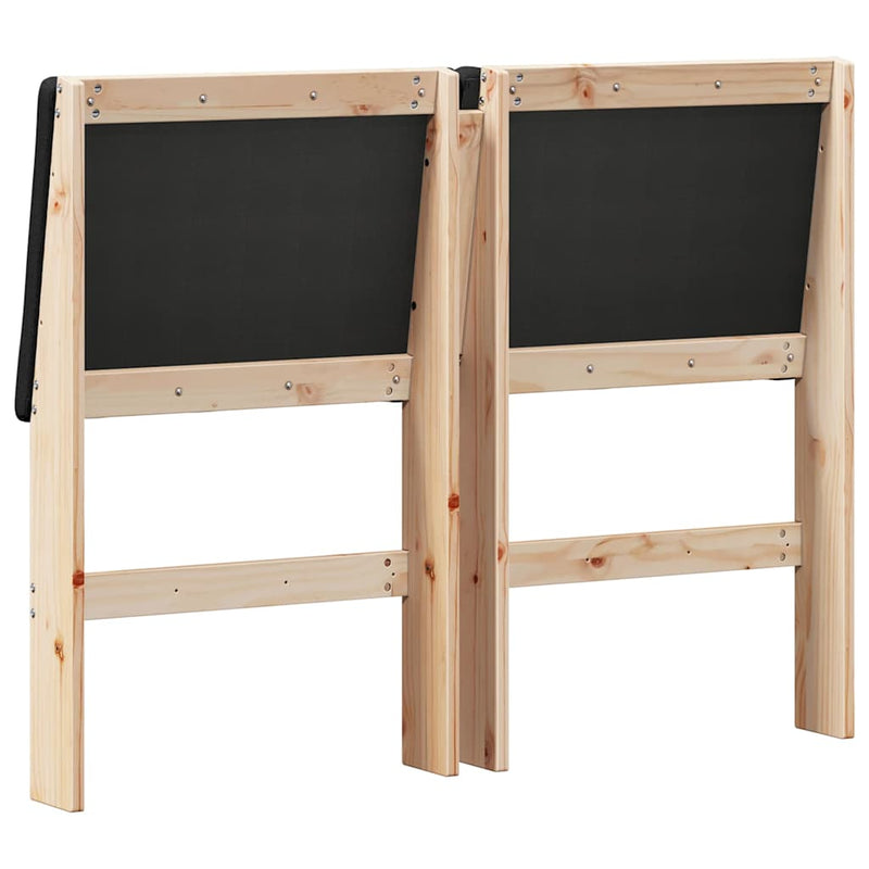 vidaXL Kárpitozott fejtámla Fekete 120 cm Tömör fenyőfa
