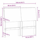 vidaXL Kárpitozott fejtámla Fekete 120 cm Tömör fenyőfa