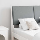 vidaXL Kárpitozott fejtámla Világosszürke 120 cm Tömör fenyőfa