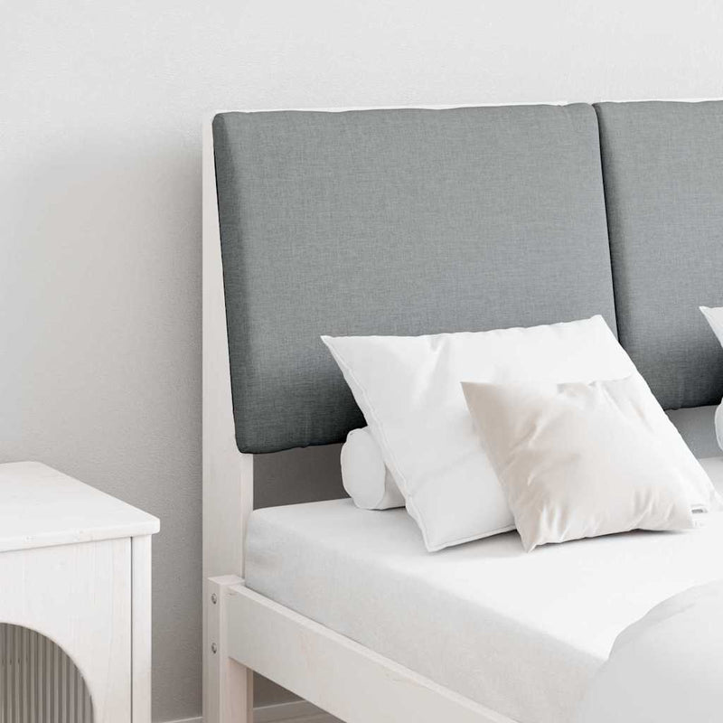 vidaXL Kárpitozott fejtámla Világosszürke 120 cm Tömör fenyőfa