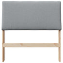 vidaXL Kárpitozott fejtámla Világosszürke 100 cm Tömör fenyőfa