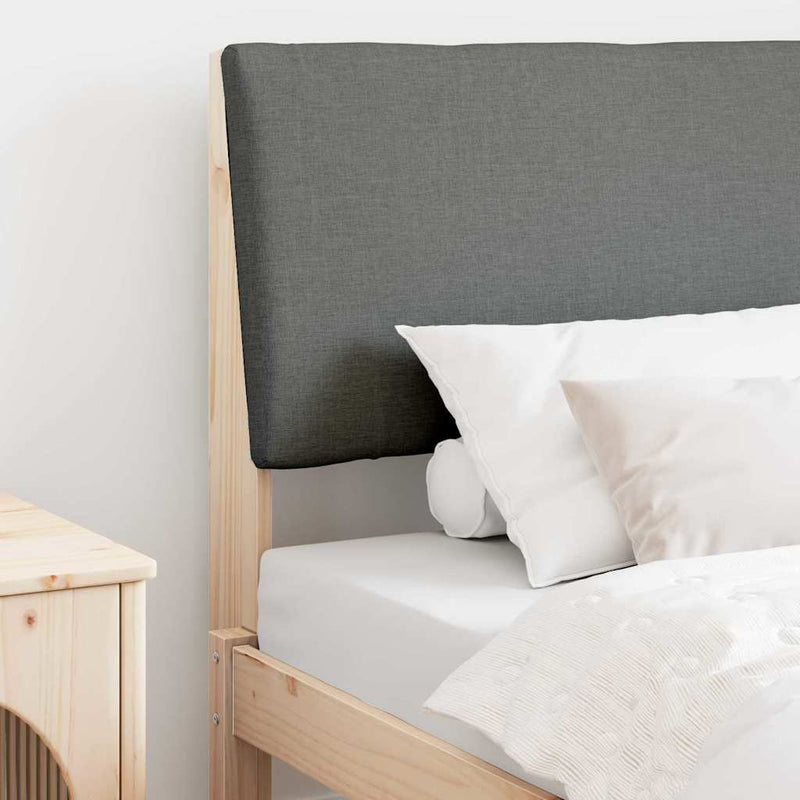 vidaXL Kárpitozott fejtámla Sötétszürke 100 cm Tömör fenyőfa