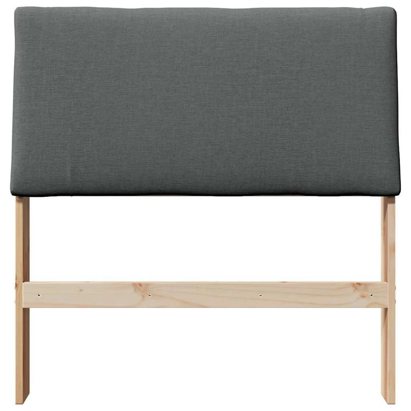 vidaXL Kárpitozott fejtámla Sötétszürke 100 cm Tömör fenyőfa