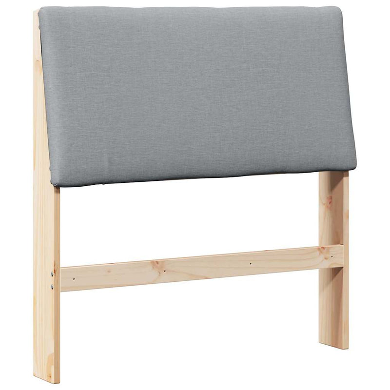 vidaXL Kárpitozott fejtámla Világosszürke 90 cm Tömör fenyőfa