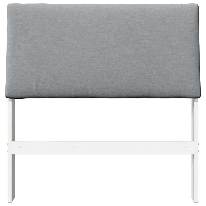 vidaXL Kárpitozott fejtámla Világosszürke 90 cm Tömör fenyőfa