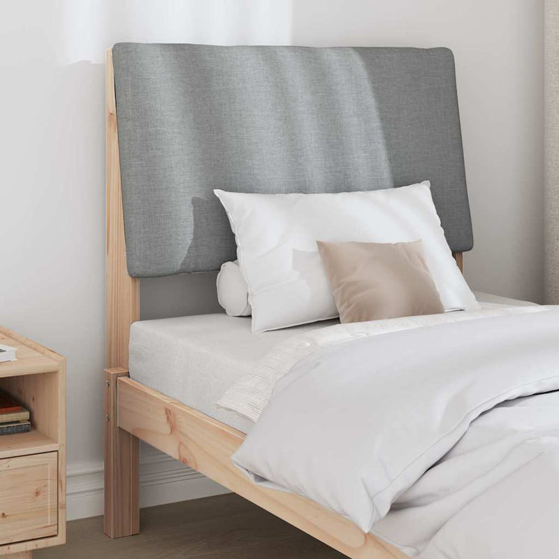 vidaXL Kárpitozott fejtámla Világosszürke 80 cm Tömör fenyőfa