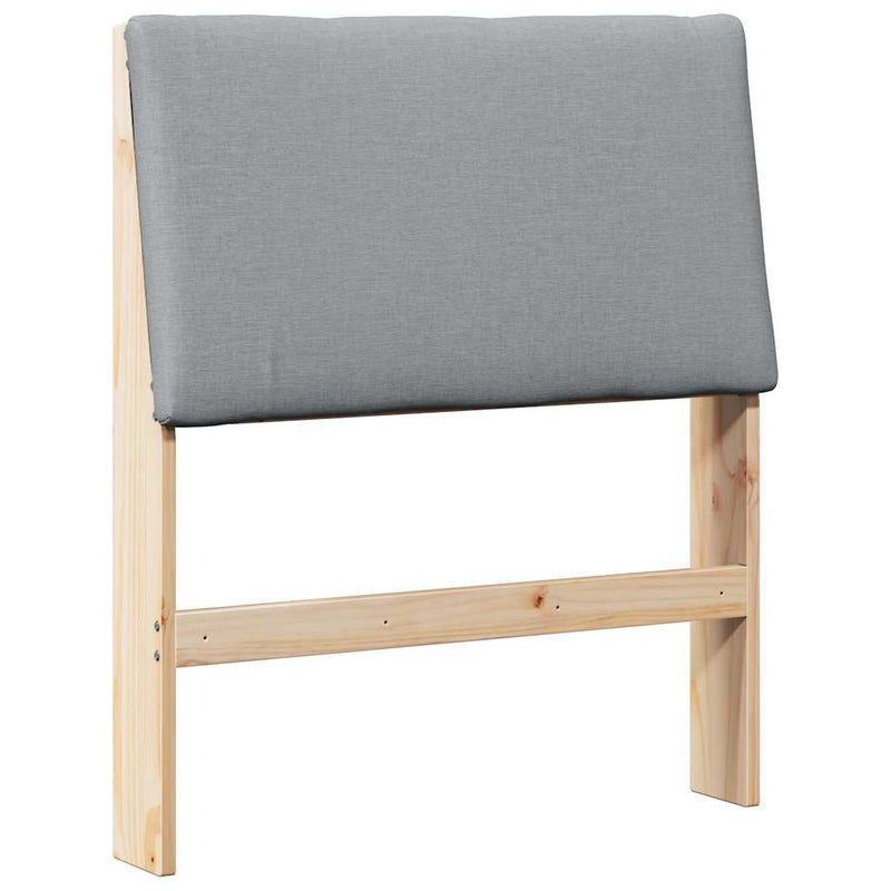 vidaXL Kárpitozott fejtámla Világosszürke 80 cm Tömör fenyőfa