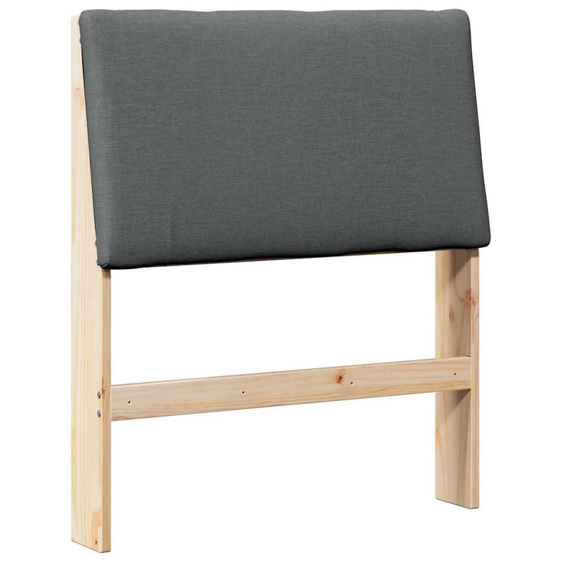 vidaXL Kárpitozott fejtámla Sötétszürke 80 cm Tömör fenyőfa