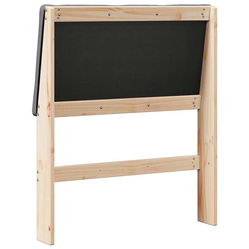 vidaXL Kárpitozott fejtámla Sötétszürke 80 cm Tömör fenyőfa