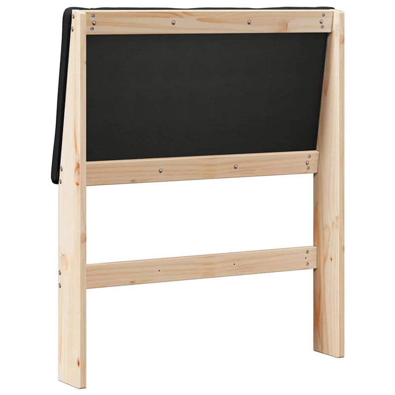 vidaXL Kárpitozott fejtámla Fekete 80 cm Tömör fenyőfa