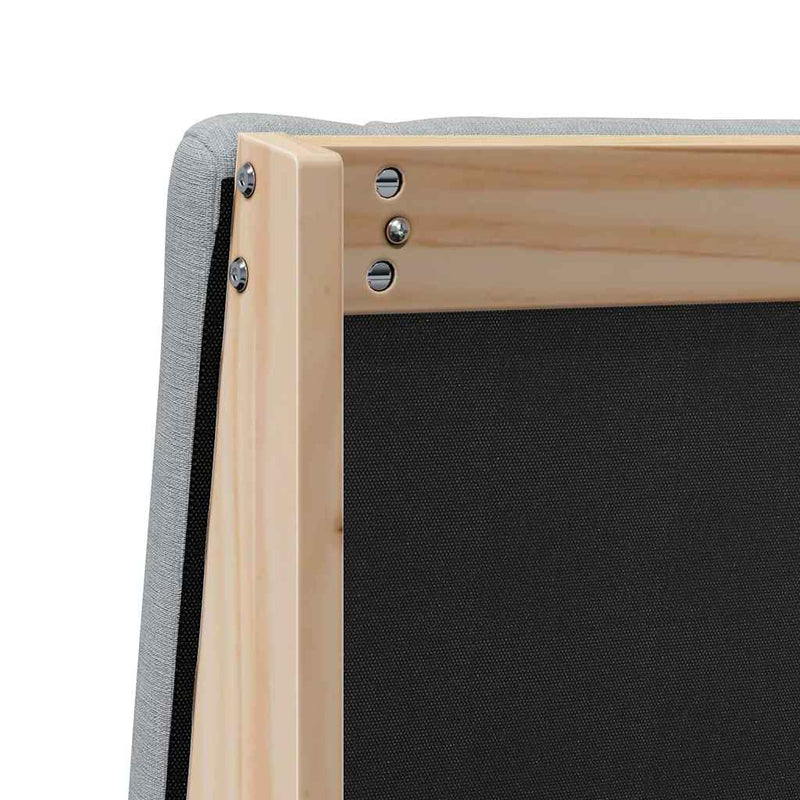 vidaXL Kárpitozott fejtámla Világosszürke 75 cm Tömör fenyőfa