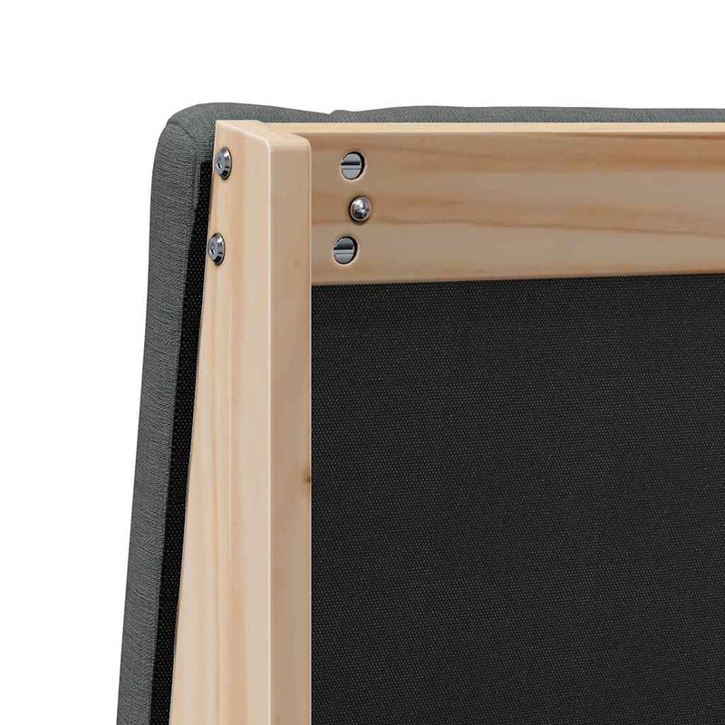 vidaXL Kárpitozott fejtámla Sötétszürke 75 cm Tömör fenyőfa