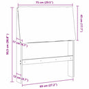 vidaXL Kárpitozott fejtámla Fekete 75 cm Tömör fenyőfa