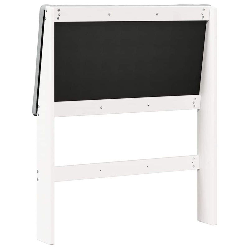 vidaXL Kárpitozott fejtámla Világosszürke 75 cm Tömör fenyőfa