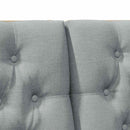 vidaXL Kárpitozott fejtámla Világosszürke 200 cm Tömör fenyőfa