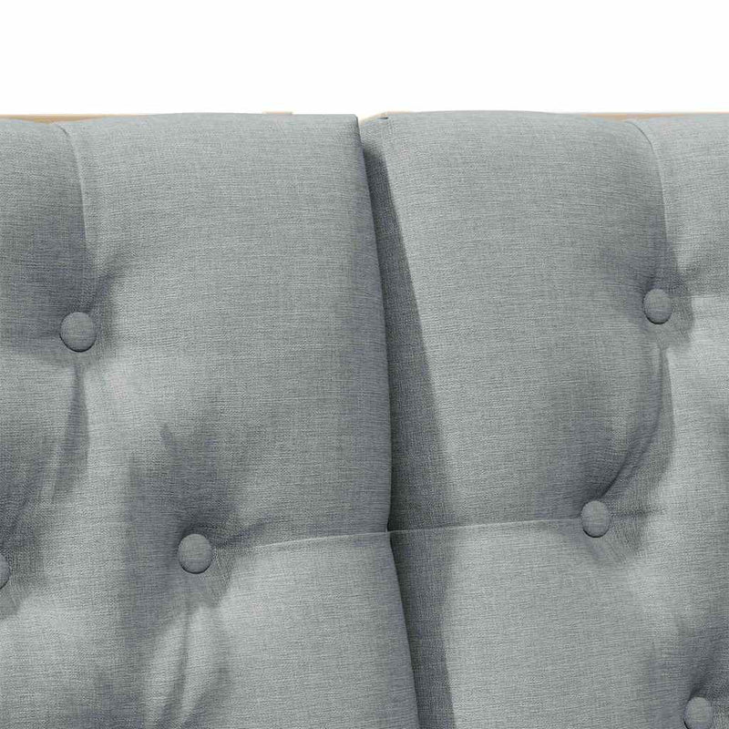 vidaXL Kárpitozott fejtámla Világosszürke 200 cm Tömör fenyőfa