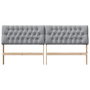 vidaXL Kárpitozott fejtámla Világosszürke 200 cm Tömör fenyőfa