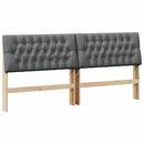 vidaXL Kárpitozott fejtámla Sötétszürke 200 cm Tömör fenyőfa