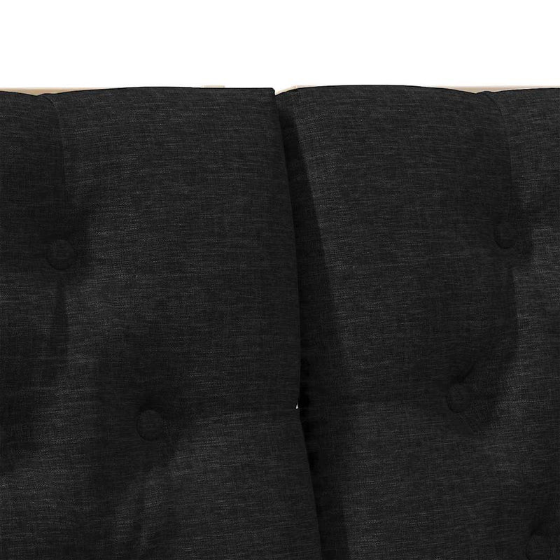 vidaXL Kárpitozott fejtámla Fekete 200 cm Tömör fenyőfa