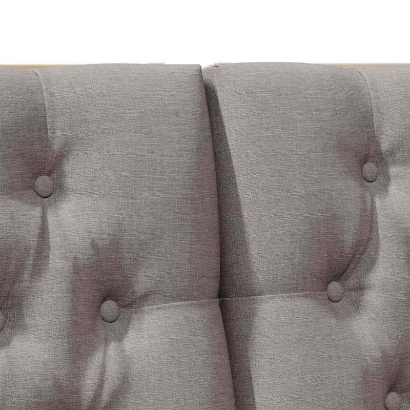 vidaXL Kárpitozott fejtámla Tópszínű 200 cm Tömör fenyőfa