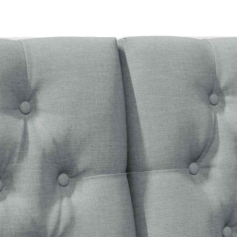 vidaXL Kárpitozott fejtámla Világosszürke 200 cm Tömör fenyőfa