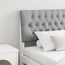 vidaXL Kárpitozott fejtámla Világosszürke 200 cm Tömör fenyőfa