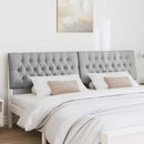 vidaXL Kárpitozott fejtámla Világosszürke 200 cm Tömör fenyőfa