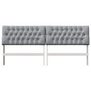 vidaXL Kárpitozott fejtámla Világosszürke 200 cm Tömör fenyőfa