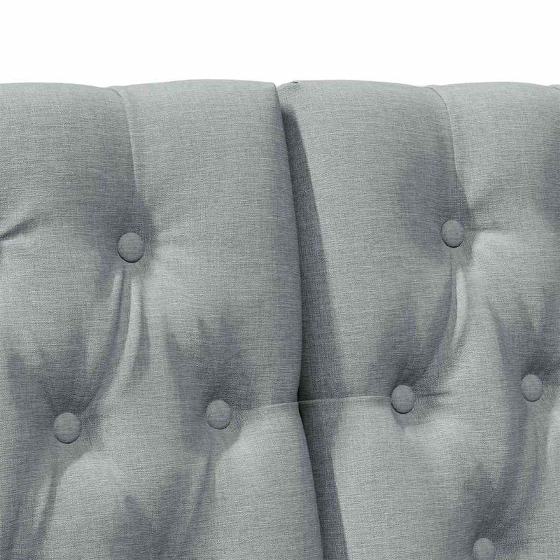 vidaXL Kárpitozott fejtámla Világosszürke 180 cm Tömör fenyőfa