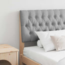 vidaXL Kárpitozott fejtámla Világosszürke 180 cm Tömör fenyőfa