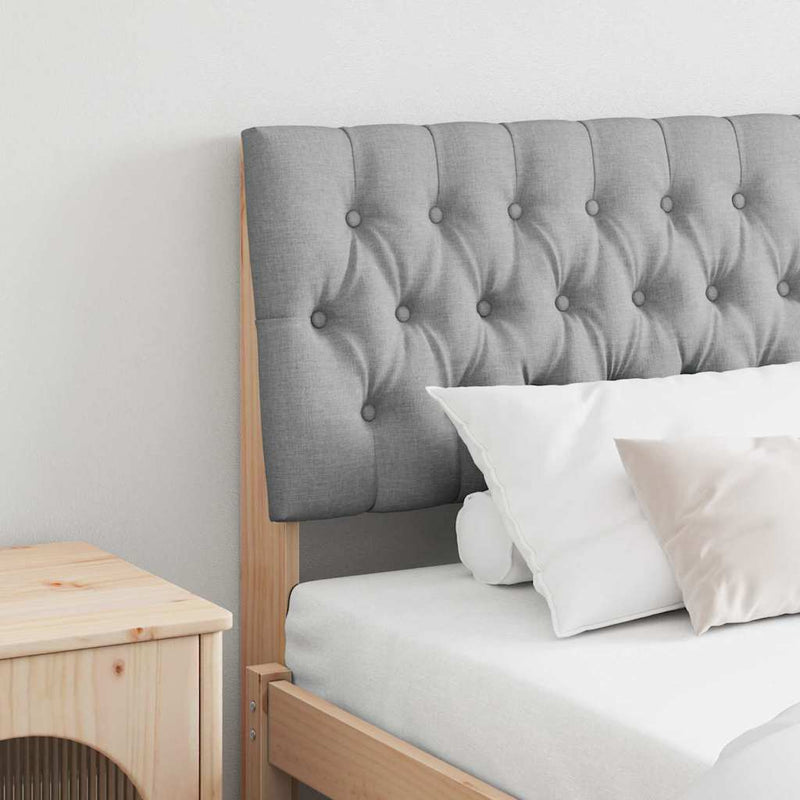 vidaXL Kárpitozott fejtámla Világosszürke 180 cm Tömör fenyőfa