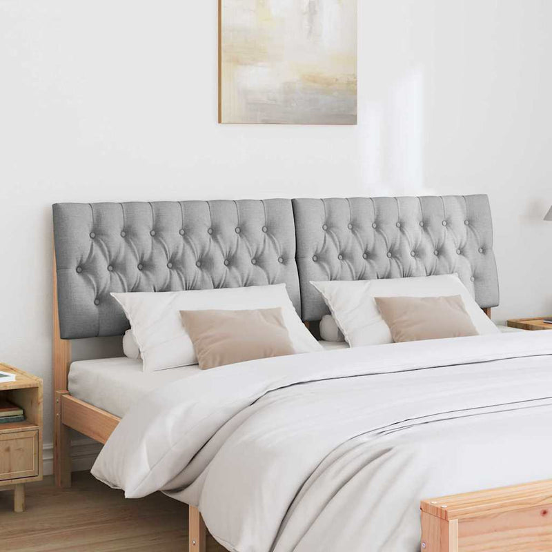 vidaXL Kárpitozott fejtámla Világosszürke 180 cm Tömör fenyőfa