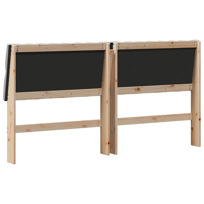 vidaXL Kárpitozott fejtámla Világosszürke 180 cm Tömör fenyőfa