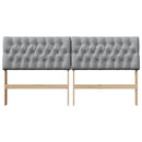 vidaXL Kárpitozott fejtámla Világosszürke 180 cm Tömör fenyőfa