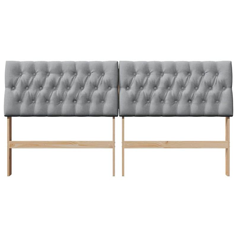 vidaXL Kárpitozott fejtámla Világosszürke 180 cm Tömör fenyőfa