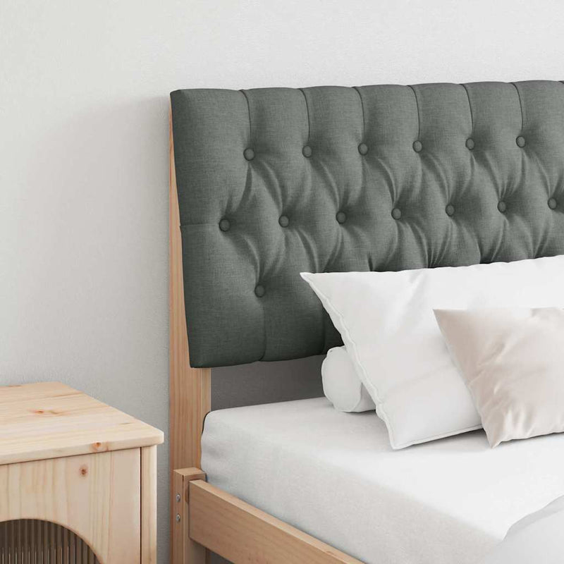 vidaXL Kárpitozott fejtámla Sötétszürke 180 cm Tömör fenyőfa