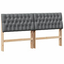 vidaXL Kárpitozott fejtámla Sötétszürke 180 cm Tömör fenyőfa