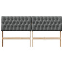 vidaXL Kárpitozott fejtámla Sötétszürke 180 cm Tömör fenyőfa