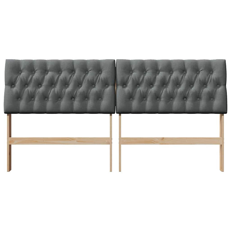 vidaXL Kárpitozott fejtámla Sötétszürke 180 cm Tömör fenyőfa