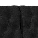 vidaXL Kárpitozott fejtámla Fekete 180 cm Tömör fenyőfa