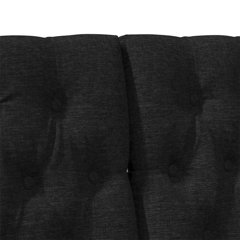 vidaXL Kárpitozott fejtámla Fekete 180 cm Tömör fenyőfa